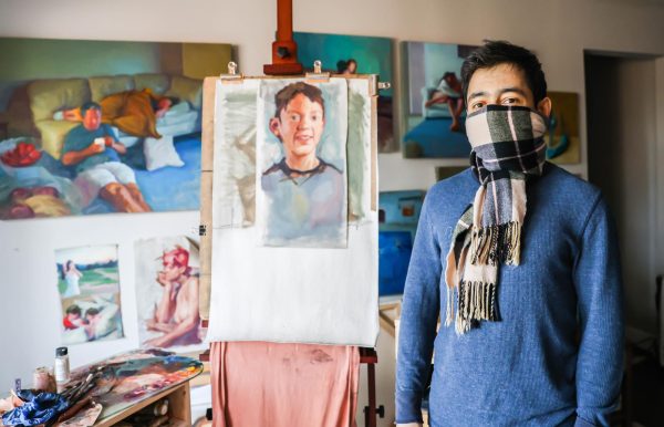 Meidi Karampour in his art gallery. Friday, Jan. 23, 2026.