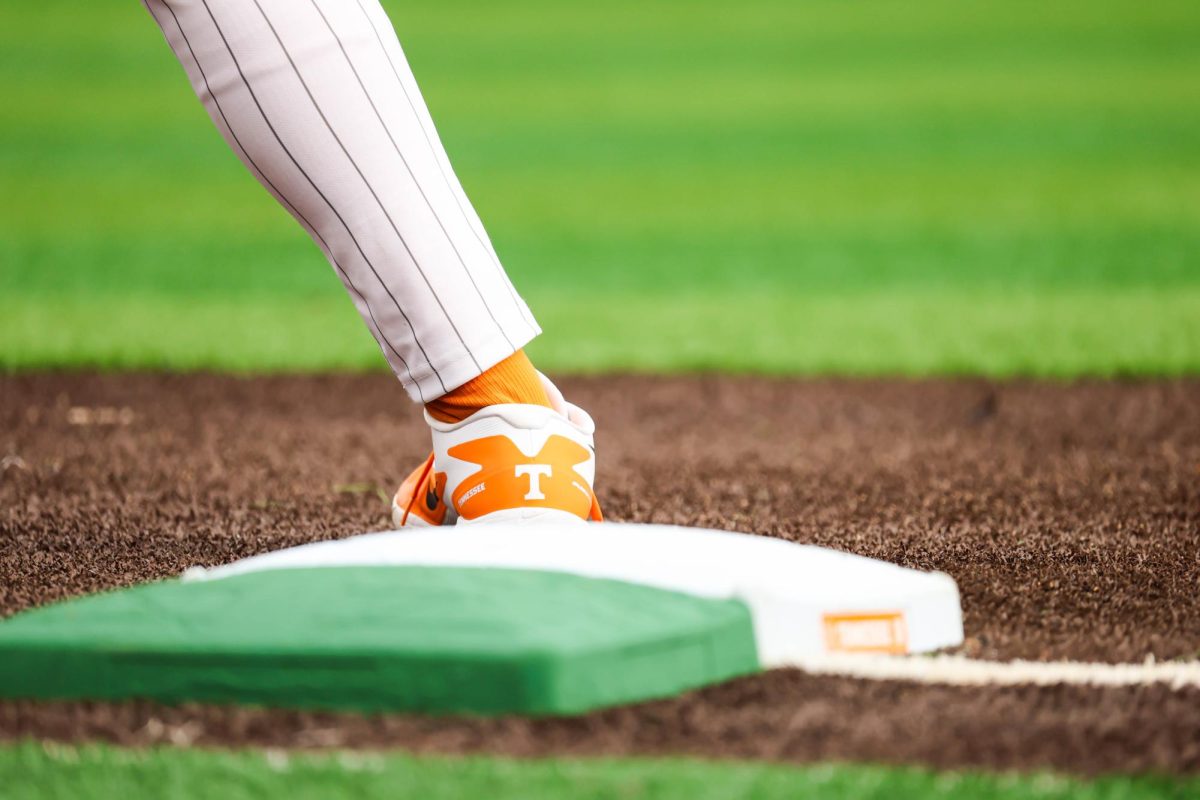The "Power T" on a baseball cleat. Tuesday, Feb. 24, 2026.