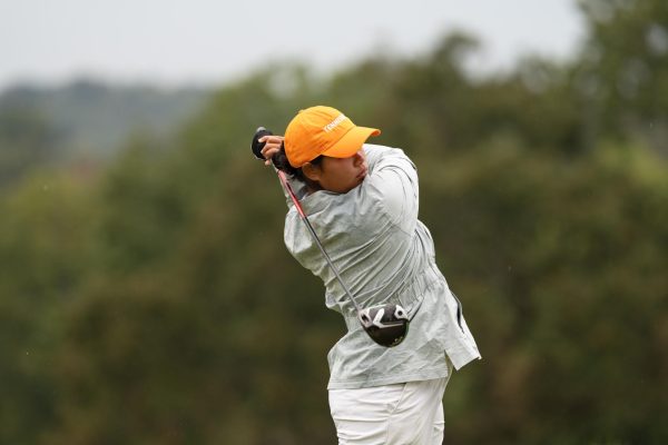 Manassanan Chotikabhukk tees off during the final day of the Mercedes-Benz Intercollegiate at the Cherokee Country Club. Tuesday, Oct. 7, 2025.