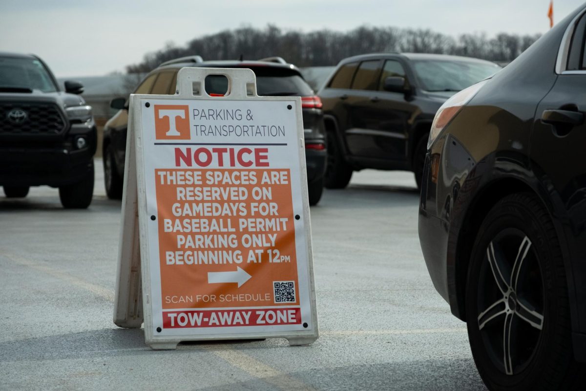 Parking during a baseball game on UT's campus.