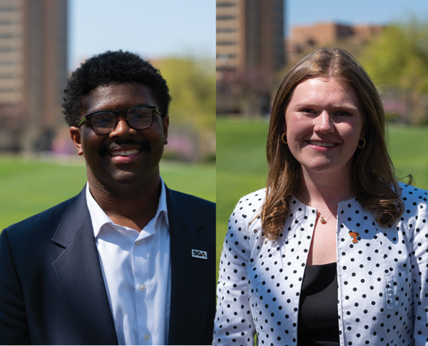 Vice president candidates Adarius Parrish and Anna Beth Thompson.