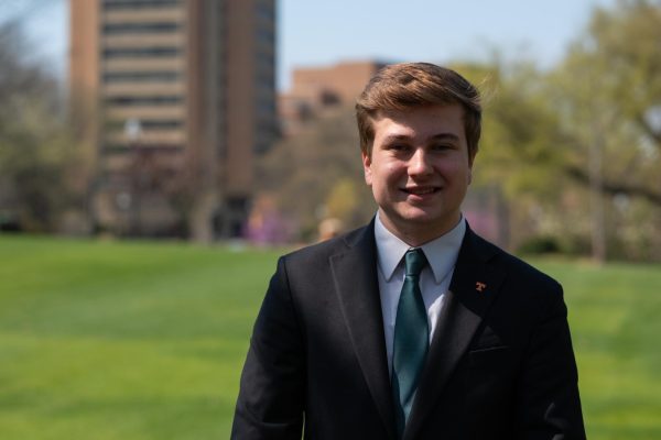 Cade Simmons in Circle Park on Saturday, March 21.