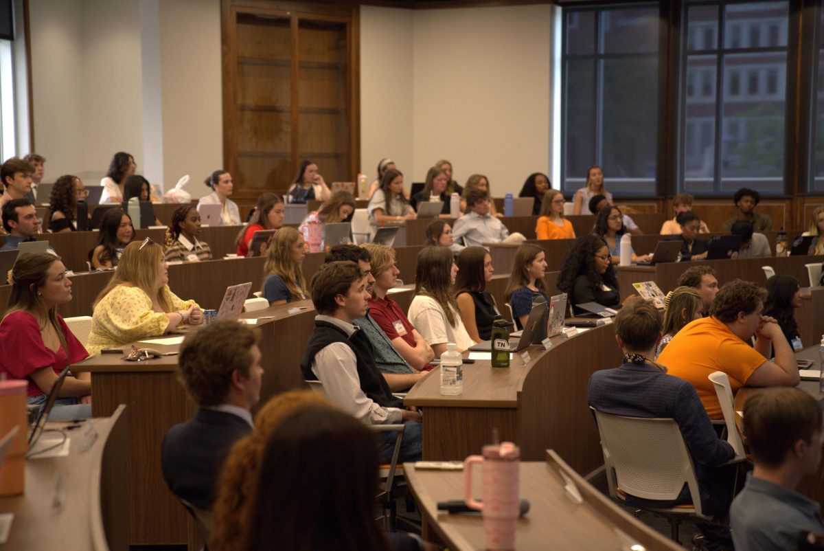 Members of the new SGA undergraduate senate meet for the first time on Tuesday, April 28.