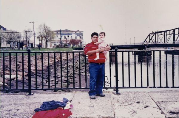 Pictured above: Maria Madrid and her father. 