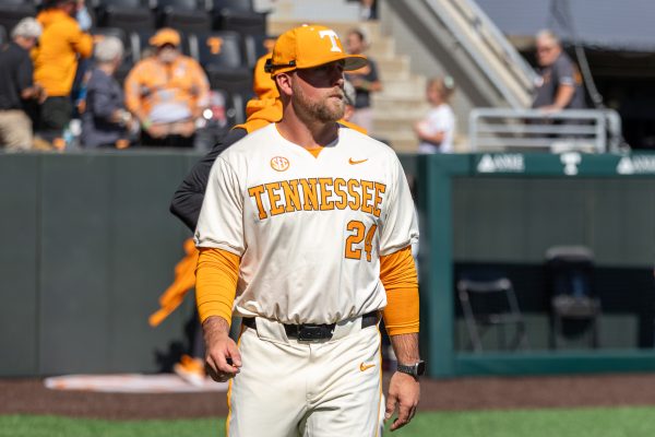 Head coach Josh Elander after a win over Ole Miss at Lindsey Nelson Stadium. Sunday, April 19, 2026.