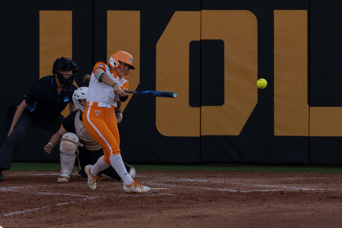 Sophia Knight (2) singles against Northern Kentucky during the NCAA Regionals at Sherri Parker Lee Stadium. Friday, May 15, 2026.