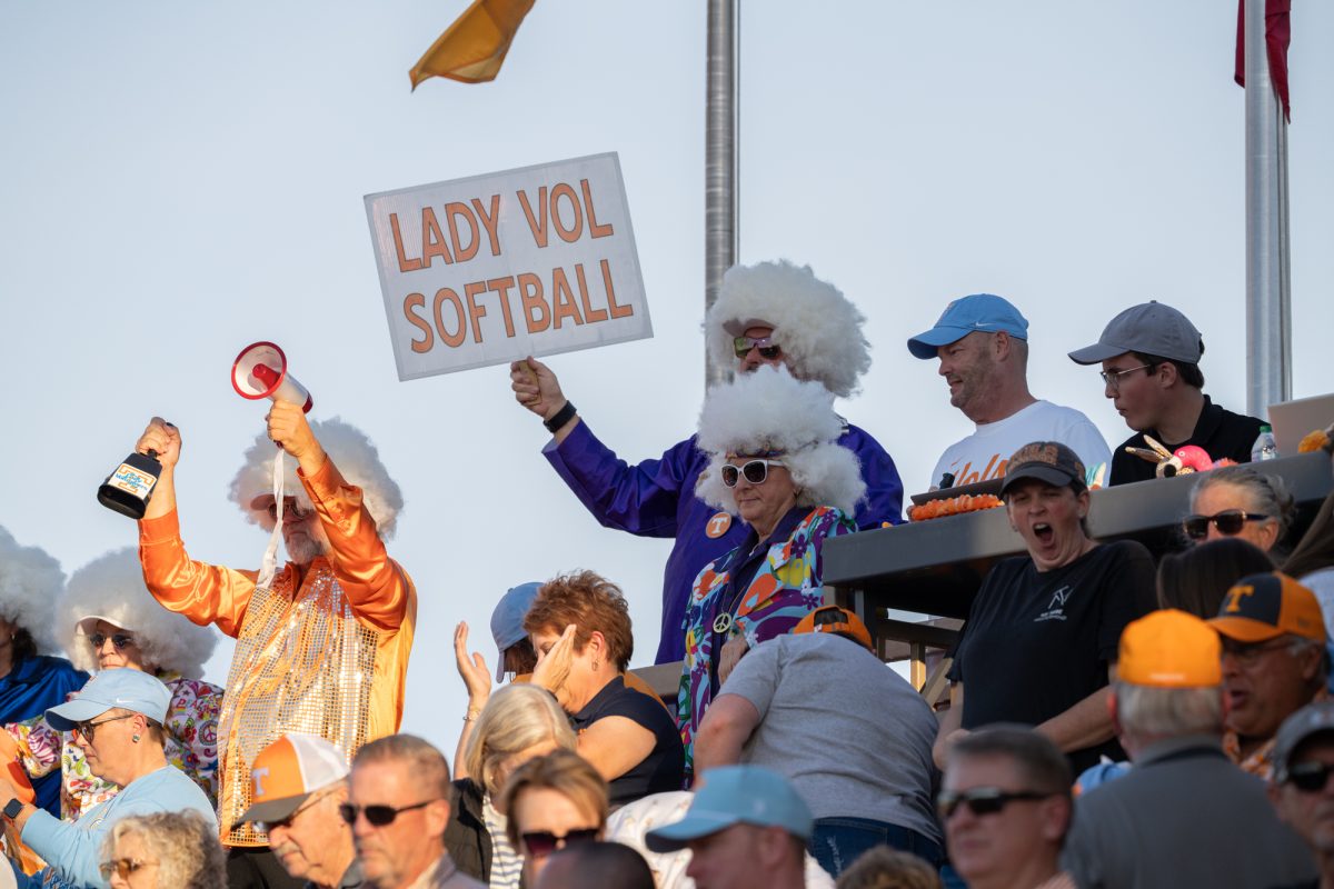Lady Vols fans celebrate after Tennesse beats Northern Kentucky during the NCAA Regionals at Sherri Parker Lee Stadium. Friday, May 15, 2026.