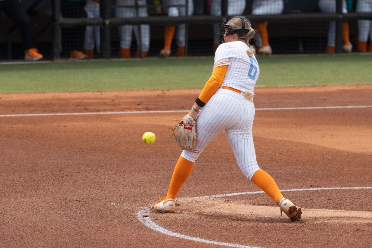Sage Mardjetko (6) pitches against Virginia in the NCAA Regionals at Sherri Parker Lee Stadium. Saturday, May 16, 2026.