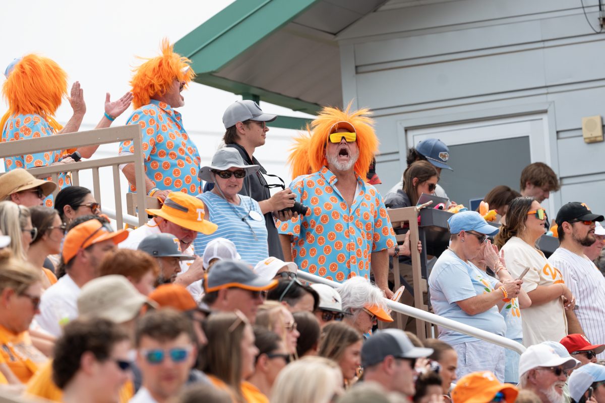 Lady Vols fans get roudy as Tennessee takes on Virginia in the NCAA Regionals at Sherri Parker Lee Stadium. Saturday, May 16, 2026.