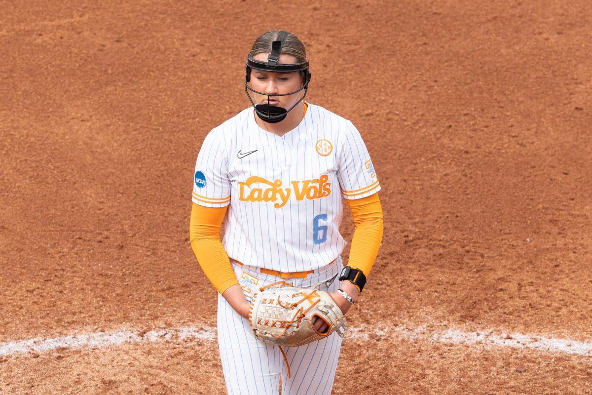 Sage Mardjetko (6) prepares to pitch against Virginia in the NCAA Regionals at Sherri Parker Lee Stadium. Saturday, May 16, 2026.