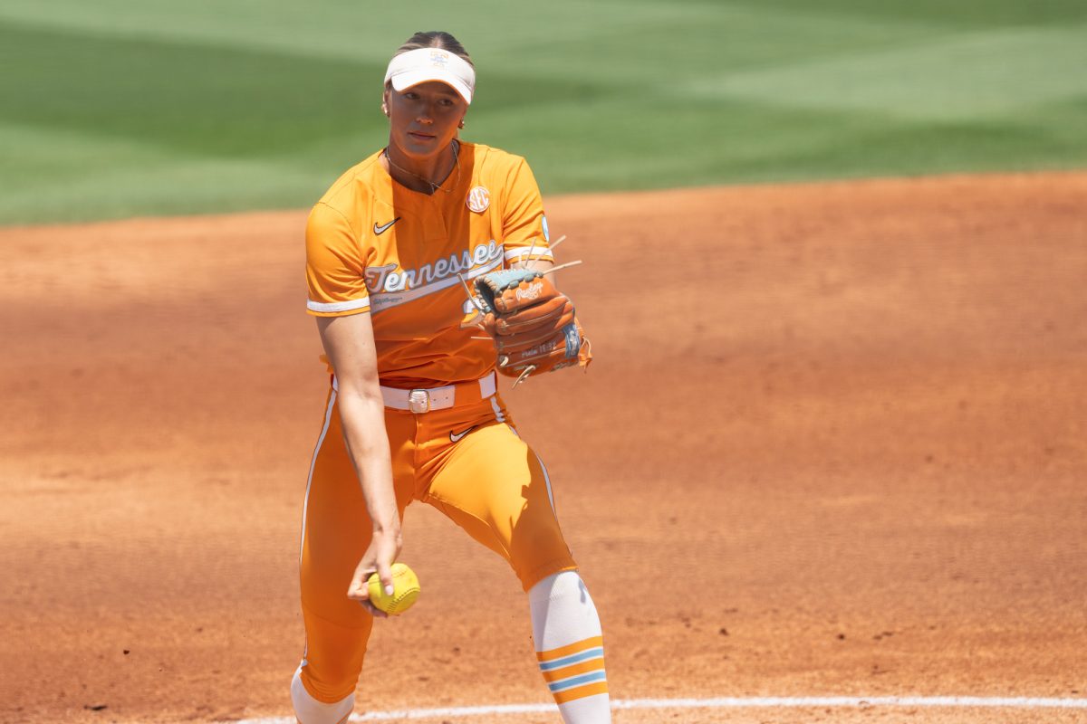 Karlyn Pickens (23) prepares to pitch against Virginia in the NCAA Regionals at Sherri Parker Lee Stadium. Sunday, May 17, 2026.