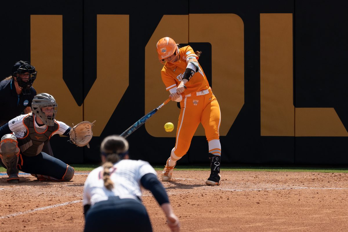 Emma Clarke (13) singles against Virginia in the NCAA Regionals at Sherri Parker Lee Stadium. Sunday, May 17, 2026.