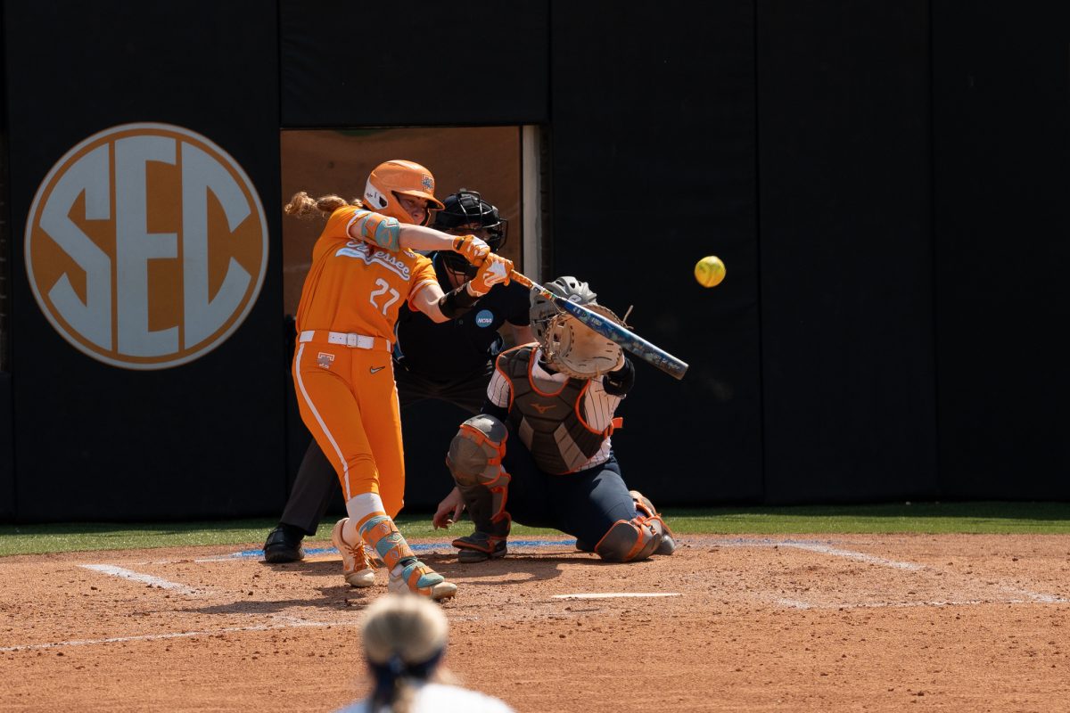 Taelyn Holley (27) hits a home run against Virginia in the NCAA Regionals at Sherri Parker Lee Stadium. Sunday, May 17, 2026.