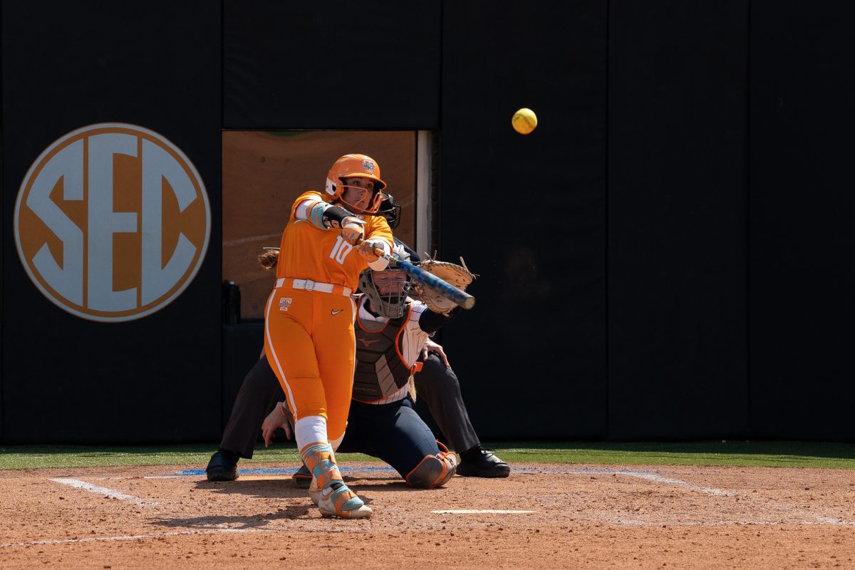 Alannah Leach (10) hits an RBI double against Virginia in the NCAA Regionals at Sherri Parker Lee Stadium. Sunday, May 17, 2026.