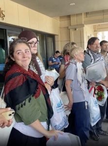 Jenelle Jones after arriving in Istanbul, Turkey after her release on June 24, 2026, courtesy of Amanda Irizarry via Facebook.