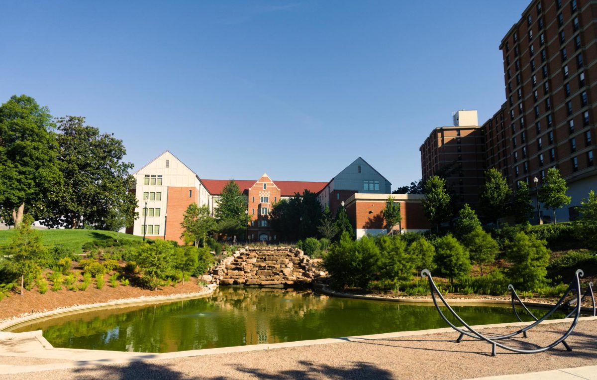 UT's regional stormwater storage facility outside Robinson Hall. Monday, June 15.