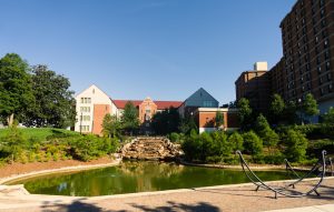 UT's regional stormwater storage facility outside Robinson Hall. Monday, June 15.